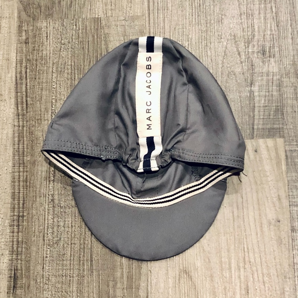 Marc Jacobs cyclist hat powder blue gray w/ stripe